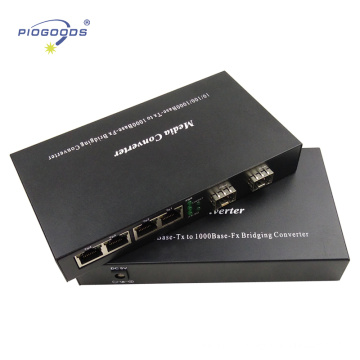 Slots 2SFP + 4 gigabit ethernet ports Produtos Conversor de Mídia de Fibra Óptica